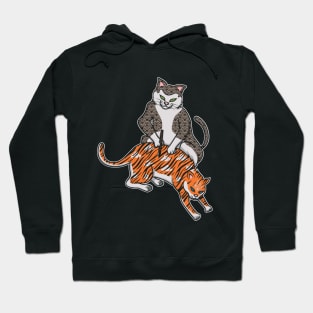 Cat Inking Tiger Tattoo On Cat Hoodie